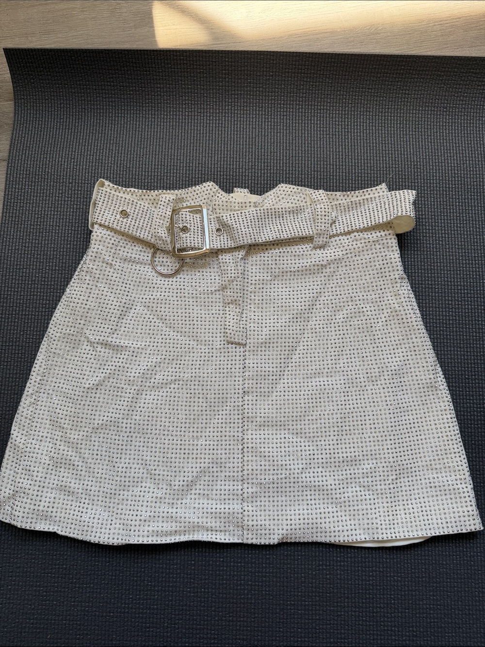 Sparkly Mini Skirt With Belt